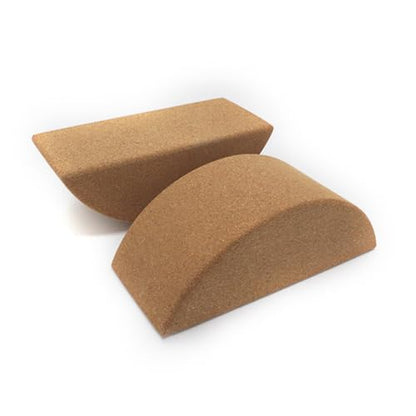 MAGICLULU Yoga Blocks Set, High Density Small Cork Yoga Brick with Non-slip Surface, Semi-circular Balance Training Tool for Core Strength and Stability Exercises
