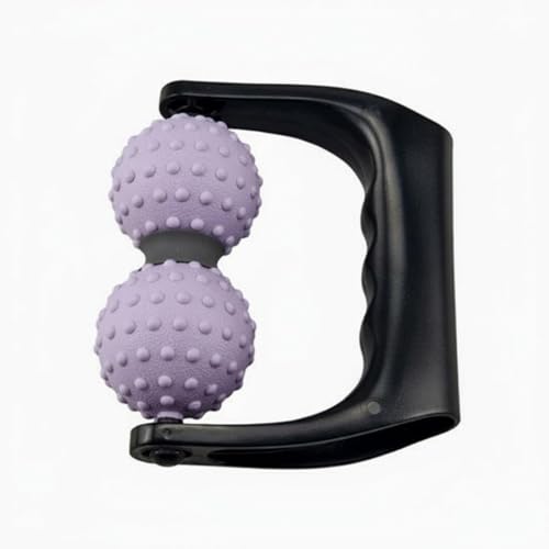 Double Ball Deep Tissue Handheld Massage Roller Textured Body Roller for Home, Light Purple - color: Light Purple