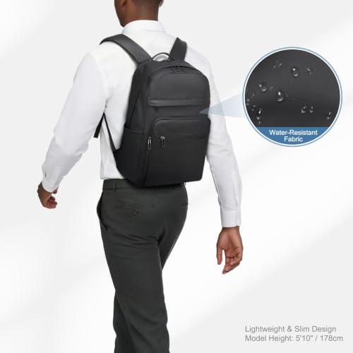 16 Inch Laptop Backpack for Men, Business Work Backpack for Everyday Commute, Waterproof Travel Office Computer Bag, Black - color: Black