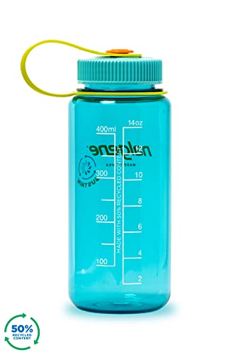Nalgene Sustain Tritan BPA-Free Water Bottle Made with Material Derived From 50% Plastic Waste (using ISCC certified mass balance), 16 OZ, Wide Mouth, Cerulean (Pack of 6) - color: Cerulean Sustain, size: 16 Ounces (Pack of 6)