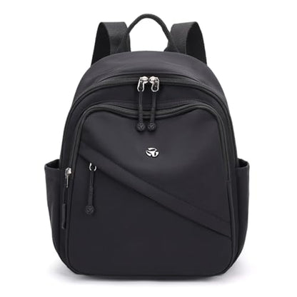 YANAER Mini Backpack Purse for Women Small Nylon Cute Light Weight Fashion Daypack for Work Travel Daily Backpack (Black) - color: Black