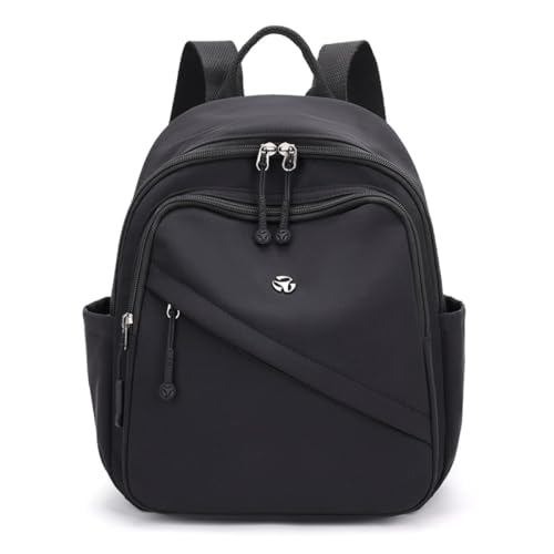 YANAER Mini Backpack Purse for Women Small Nylon Cute Light Weight Fashion Daypack for Work Travel Daily Backpack (Black) - color: Black