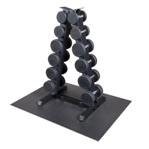 Body-Solid (GDR44B) Vertical Dumbbell Rack - Compact 6 Pair Hex Weight Stand for Home Gym - Heavy-Duty Steel Storage Rack