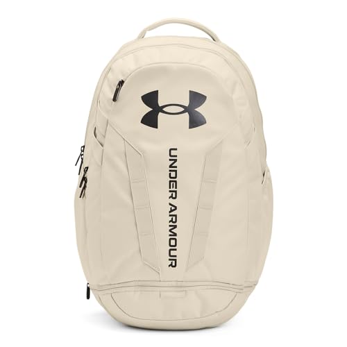 Under Armour Unisex Hustle 5.0 Backpack - color: (279) Stone / / Metallic Gun Metal