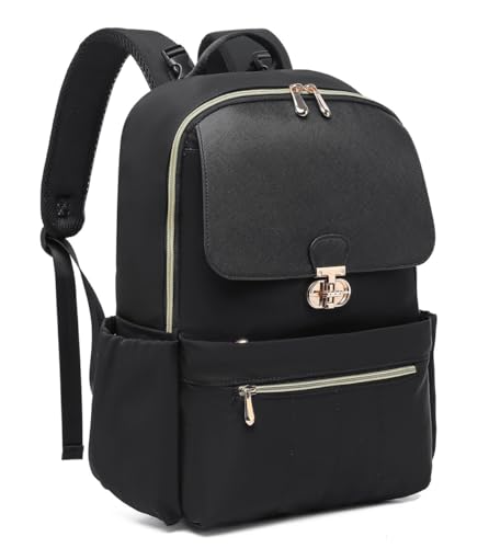 Laptop Backpack for Women, 15.6 Inch Work Business Backpacks Purse, College Bookbag for School, Waterproof Daypack for Travel (Black 1) - color: Black 1