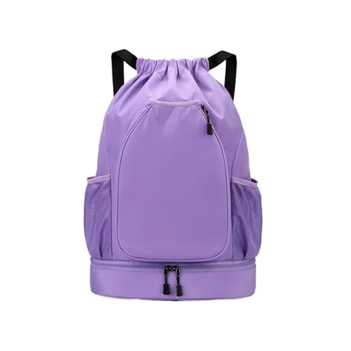 Multifunctional sports bag, backpack, independent shoe compartment, can hold basketball, badminton and tennis(Purple) - color: Purple