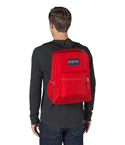JanSport Cross Town Backpack 17" x 12.5" x 6" - Simple Bag for Everyone with 1 Main Compartment, Front Utility Pocket - Premium Class Accessories - Red Tape - color: Red Tape