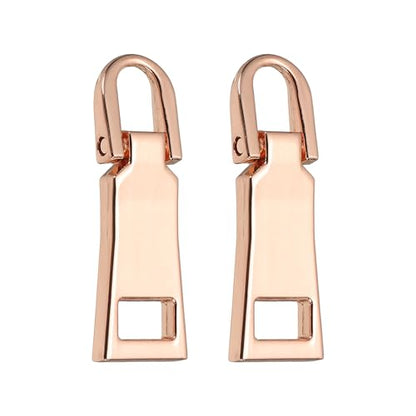 uxcell 2Pcs Zipper Pull Replacement, Detachable Metal Zipper Handle Mend Fixer Tab Repair for Luggage Suitcase Backpack Jacket Bags Boots Coat Handbags, Rose Gold - color: Rose Gold