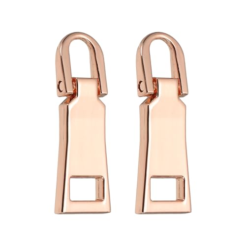 uxcell 2Pcs Zipper Pull Replacement, Detachable Metal Zipper Handle Mend Fixer Tab Repair for Luggage Suitcase Backpack Jacket Bags Boots Coat Handbags, Rose Gold - color: Rose Gold