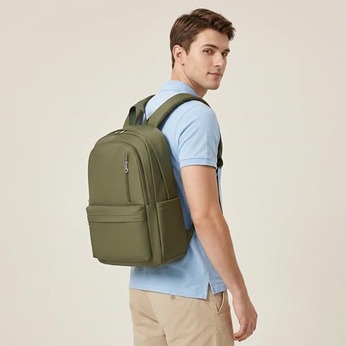 BAGOK Lightweight Nylon Backpack for Women & Men – Foldable, Large Capacity, Ideal for School, Travel & Work - color: Green