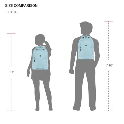 SwissGear Orientation Laptop Backpack, Light Blue, 17"x12"x7" - color: Light Blue, style: Orientation