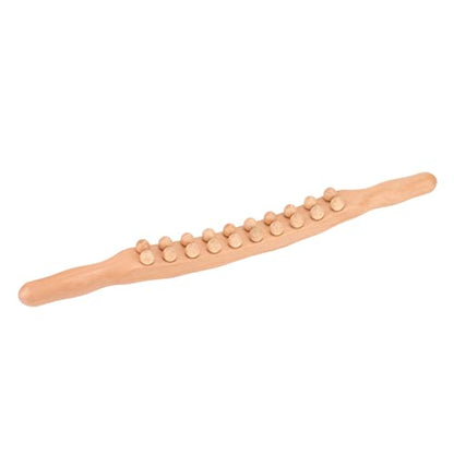 Yinhing Beech Roller Stick With Double Row 20 Beads Versatile Double Sided Roller Stick for Relaxation Tension Relief Ideal for Sports Recovery And Self Care