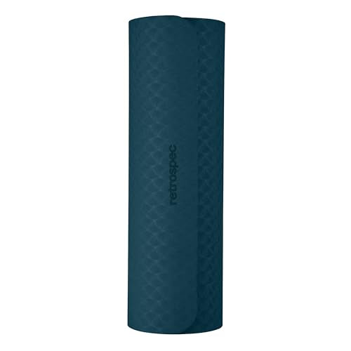 Retrospec Zuma Yoga Mat | 1/2 Inch Thick Non Slip Workout Mat | TPE Exercise Mat for Yoga, Pilates & Stretching | 72x24in - color: Ocean Blue
