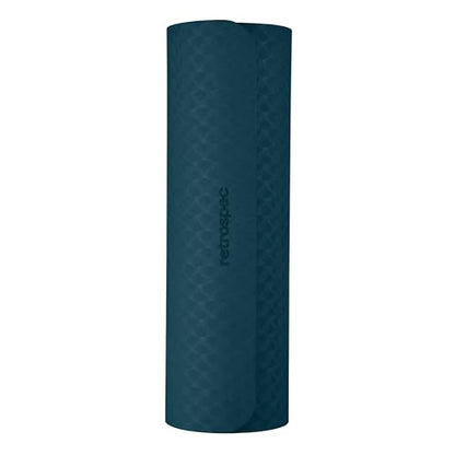 Retrospec Zuma Yoga Mat | 1/2 Inch Thick Non Slip Workout Mat | TPE Exercise Mat for Yoga, Pilates & Stretching | 72x24in - color: Ocean Blue