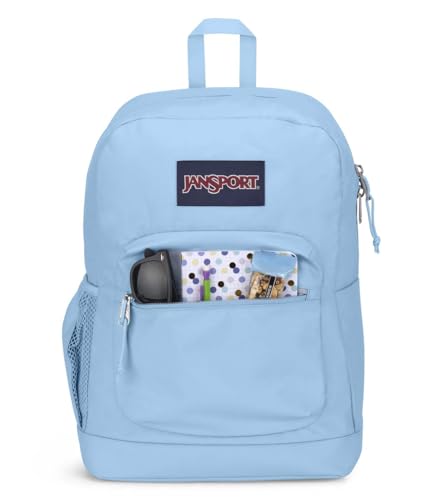 JanSport Cross Town Plus Backpack - Large Main Compartment, Side Water Bottle Pocket, 15-Inch Padded Laptop Sleeve - Blue Dusk - color: Blue Dusk