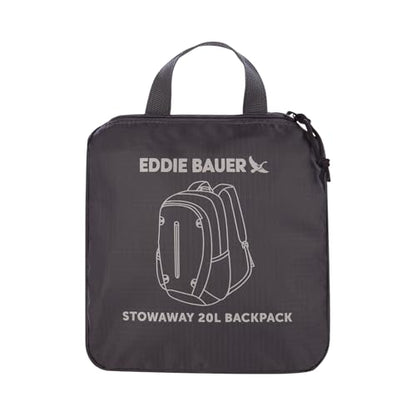 Eddie Bauer Stowaway Packable Backpack | Travel | Outdoor | Lightweight | Foldable | Durable | Ripstop Polyester | 20L - Dark Smoke - color: Dark Smoke, size: 20L