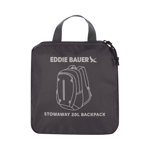 Eddie Bauer Stowaway Packable Backpack | Travel | Outdoor | Lightweight | Foldable | Durable | Ripstop Polyester | 20L - Dark Smoke - color: Dark Smoke, size: 20L
