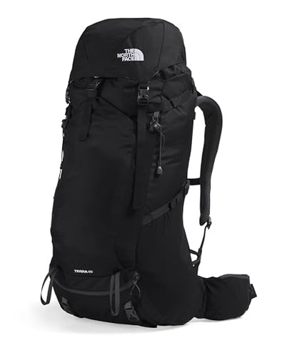 The North Face Terra 65 Backpack - Unisex Hiking Pack, Cinch-Top Opening with Zipper, Pole & Ice Axe Attachments, TNF Black/Asphalt Grey-NPF, Large/X-Large - color: Tnf Black/Asphalt Grey-npf, size: Large-X-Large
