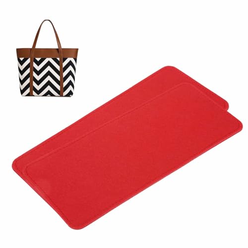 MECCANIXITY 2pcs Felt Base Shaper, 12 x 5.1 Inch Purse Base Shaper Tote Bottom Insert Purse Pads for the Bottom of Handbags Tote Bags Backpack Handbags Organizers, Red - color: Red, size: 12 x 5.1 Inch