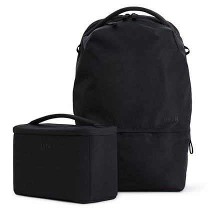 Urth Arkose 20L Modular Backpack + 3.7L Camera Insert - Water Resistant, Anti-Theft, Recycled Bag for DSLR/SLR/Mirrorless, 13-16 Inch Laptop in Black - color: Black