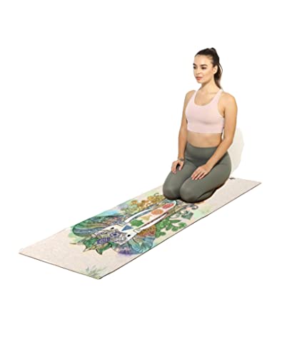 Shakti Warrior Pro Hemp Mat - Artist Designed, Premium Printed Eco-Friendly Non-Slip mat, Great for Regular & Hot Yoga, Pilates, Workouts 72 inch x 24 inch x 3mm Thick - color: Elephant