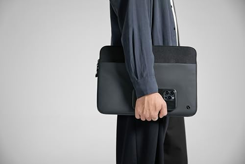 Incase A.R.C. Sleeve with ReSpun Recycled Polyester - 15 inch and 16 inch MacBook/Laptop & iPad/Tablet Case - Cushioned Faux Fur Lining, External Zippered Slip Pocket - Black - color: Black