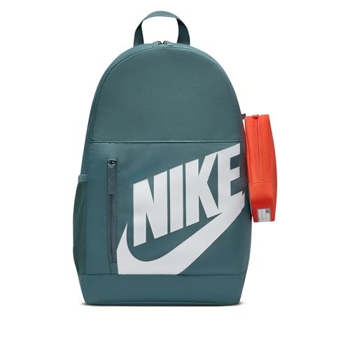Nike Unisex Kids' Classics Elemental Backpack (20L) | Boys and Girls - color: Mineral Slate/Orange/White