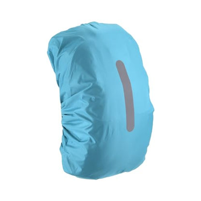 M METERXITY Backpack Rain Cover - Waterproof Lightweight Cover with Vertical Reflective Strap, Apply to Cycling/Hiking/Mountain Climbing (15-25L, XS, Light Blue)