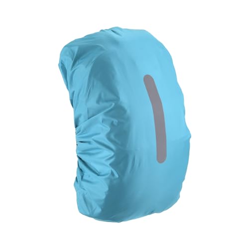 M METERXITY Backpack Rain Cover - Waterproof Lightweight Cover with Vertical Reflective Strap, Apply to Cycling/Hiking/Mountain Climbing (15-25L, XS, Light Blue)