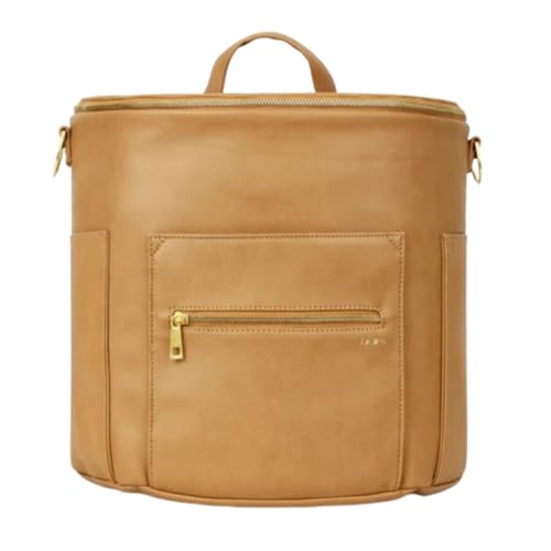 FAWN DESIGN The Original Diaper Bag, Faux Leather Diaper Bag Backpack, Vegan Leather, Large Capacity Baby Bag for Mom - color: Tan