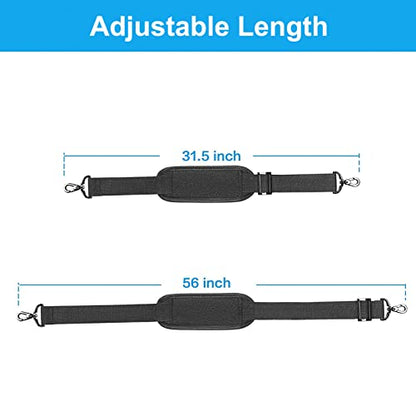 MOSISO 56 inch Shoulder Strap, Adjustable Thick Soft Universal Replacement Non-Slip Fit Padded with Metal Swivel Hooks for Laptop Shoulder Bag/Laptop Messenger Bag/Crossbody Bag, Space Gray - color: Space Gray