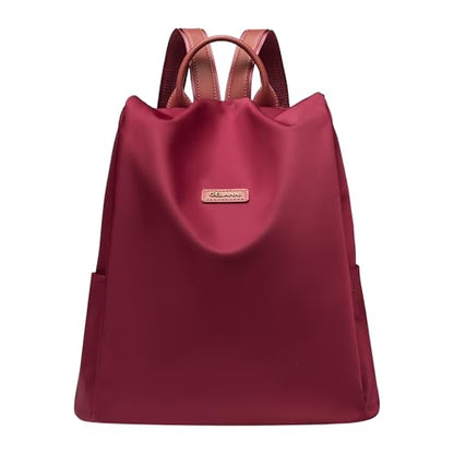 Women's Backpack Purse Nylon Anti-theft Casual Water Resistant Lightweight Small Shoulder Bags 2026 for Travle Cute Fashion Camping Bag for Work Daily Going Out Dackpack Ladies Burgundy - color: Burgundy