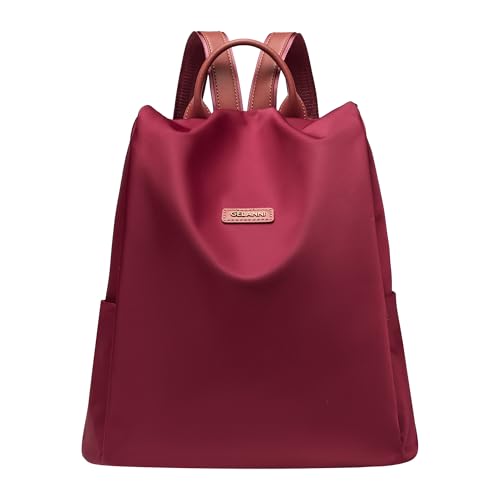 Women's Backpack Purse Nylon Anti-theft Casual Water Resistant Lightweight Small Shoulder Bags 2026 for Travle Cute Fashion Camping Bag for Work Daily Going Out Dackpack Ladies Burgundy - color: Burgundy