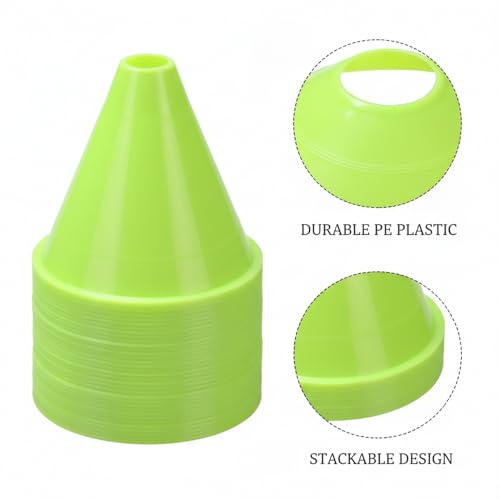 Sports Marker Cones Set of 5, Stackable PE Plastic Training Markers for Agility Drills and Field Boundaries (Set of 5)