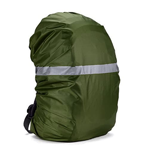 Waterproof Rucksack Cover Backpack Rain Cover 30L-100L for Travel Climbing Hiking (Army Green-Reflective, 80L-90L) - color: Army Green-reflective, size: 80L-90L