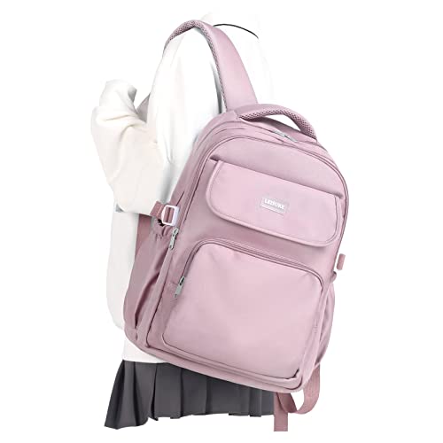 Waterproof School Backpack For College Students Women,Simple Kawaii Bookbags,Casual Laptop Travel Daypack Backpacks,Lightweight School Bags For Girls(Purple) - color: A5-purple
