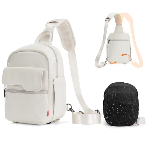 Cwatcun Camera Bag Crossbody Shoulder Messenger Camera Case, Lightweight DSLR/SLR/Mirrorless Photography Bag with Tripod Holder and Rain Cover for Canon, Nikon, Sony, Fuji Cameras, Lens Accessories - color: Beige, size: Large