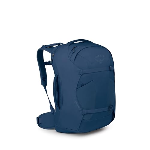 Osprey Farpoint 40L Men's Travel Backpack - Carry On Bag with Laptop Sleeve and Toiletry Pocket, Antique Blue - color: Antique Blue, style: 40l