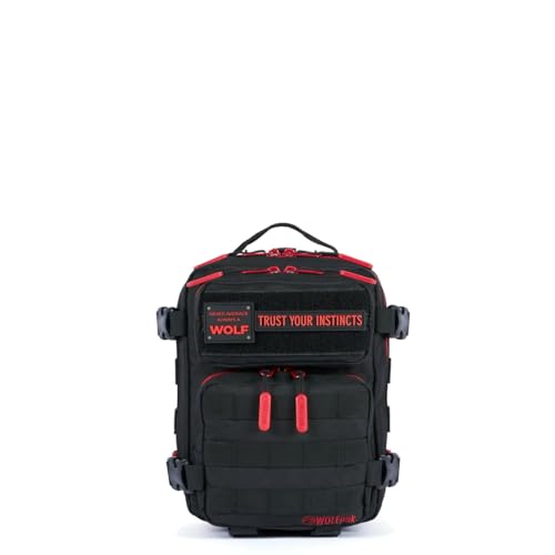 WOLFpak 9L Mini Tactical Backpack (Red Wolf) | Compact, Small Everyday Carry Bag for Gym, School, Travel | Durable, Water-Resistant Daypack with Molle System and Patch Panel - color: Red Wolf