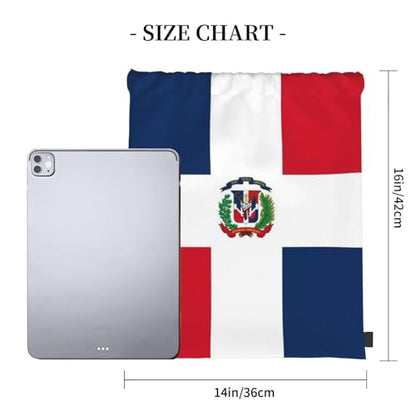 Dominican Republic Flag Drawstring Bag Sport Gym Backpack Beach Travel Sack Draw String Yoga Bag For Men Women - color: Dominican Republic Flag