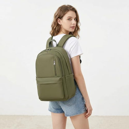 BAGOK Lightweight Nylon Backpack for Women & Men – Foldable, Large Capacity, Ideal for School, Travel & Work - color: Green
