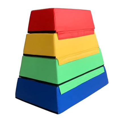 4 In 1 Soft Plyo Box Training Jumping Boxes High-Density EPE Foam Core - Non-Slip & Easy-to-Clean PVC Leather Cover for Home Gym Outdoor Exercise