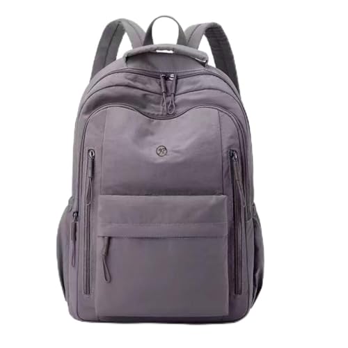 Casual Canvas Backpack, Multi-Pocket Design with Front Zipper Compartment (Grey purple) - color: Grey Purple