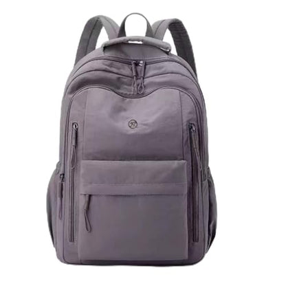 Casual Canvas Backpack, Multi-Pocket Design with Front Zipper Compartment (Grey purple) - color: Grey Purple