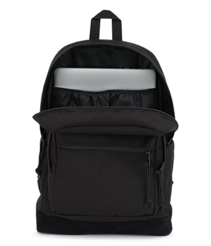 JanSport Right Pack Backpack - Durable Daypack with Padded 15" Laptop Sleeve, Spacious Main Compartment & Integrated Water Bottle Pocket, Monochrome Black - color: Monochrome Black