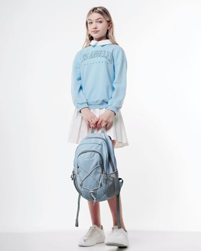 WATERFLY 12L Small Hiking Backpack: Day Pack Lightweight Travel Bag Camping Fitness Cycling Outdoor Sports Daypack For Women Men - color: Light Blue