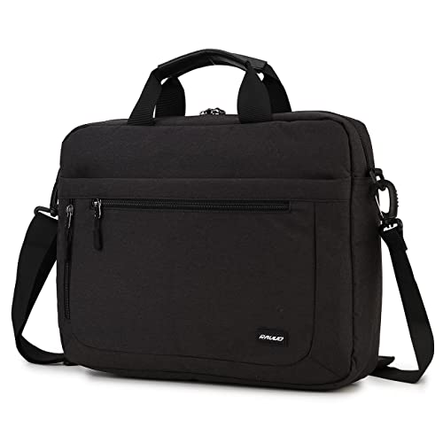 RAVUO 17inch Laptop Bag, Mens Water Resistant Shoulder Messenger Bag Computer Carrying Case Business Briefcase with Organizer Pocket | Water Resistant - color: 17inch-black