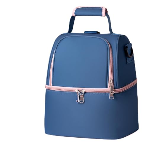 NCVI Breastmilk Cooler Bag, Breast Pump Bag with 2 Ice Pack Fits 6 Bottles, Double Layer Breast Milk Cooler Travel Bag Baby Bottle, for Travel, Nursing Mom Daycare, Work, Picnic (SkyBlue) - color: Blue