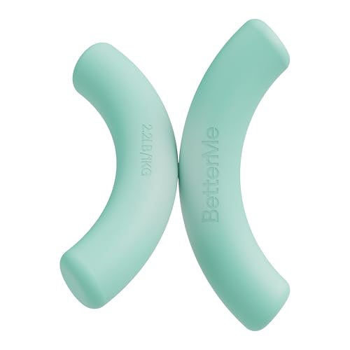 BetterMe Sculpt Dumbbells – 2.2 lb Pair Neoprene Hand Weights – Non-Slip Soft Grip Free Weights for Women – Compact Pilates, Barre & Home Workout Dumbbells - color: Subtle Mint