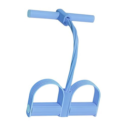 Multifunction Tension Rope - 6-Tube Elastic Pedal Resistance Band with Handle for Abdomen/Waist/Arm/Leg Stretching Slimming Training - color: BLUE